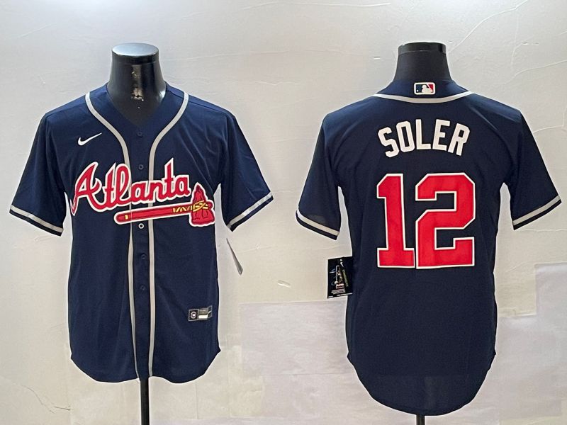 Men Atlanta Braves #12 Soler Blue Game 2024 Nike MLB Jersey style 1